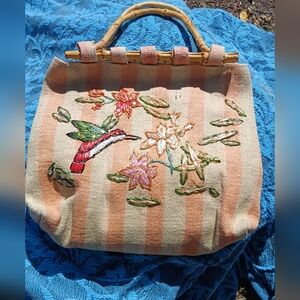 Kaela Hummingbird Bamboo Handbag